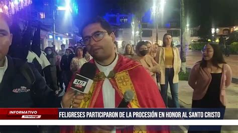 Feligreses participaron de la procesión en honor al Santo Cristo