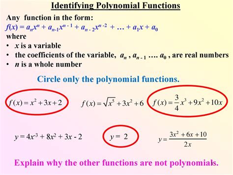 Polynomial Functions Equations And Graphs Characteristics Ppt Download