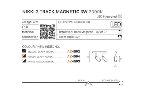 Alfa NIKKI 2 TRACK MAGNETIC 2x3W Nowoczesne Lampy AZzardo