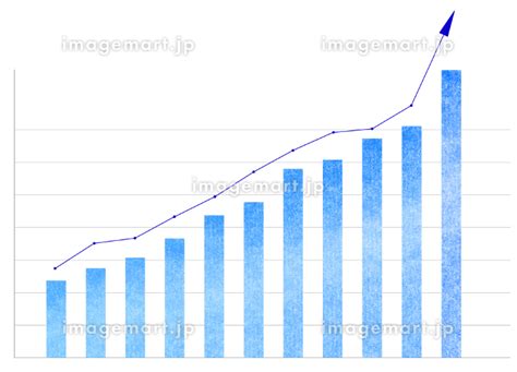 上昇する棒グラフと折れ線グラフ ブルーのイラスト素材 [193441249] イメージマート