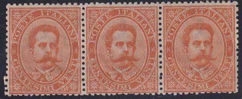 Umberto I C Arancio Striscia Di Sass Mnh Cert Ray Cv