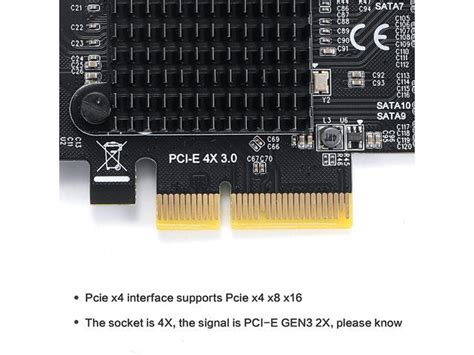 Pcie Sata Controller Card 10 Ports With 10 Sata Cables And Slim Bracket