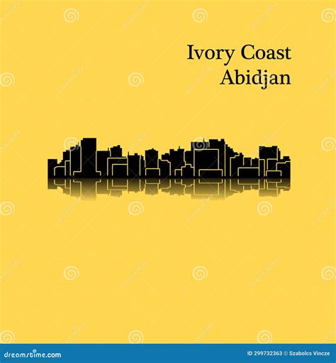 Abidjan Ivory Coast City Skyline Silhouette With Black Buildings Vector