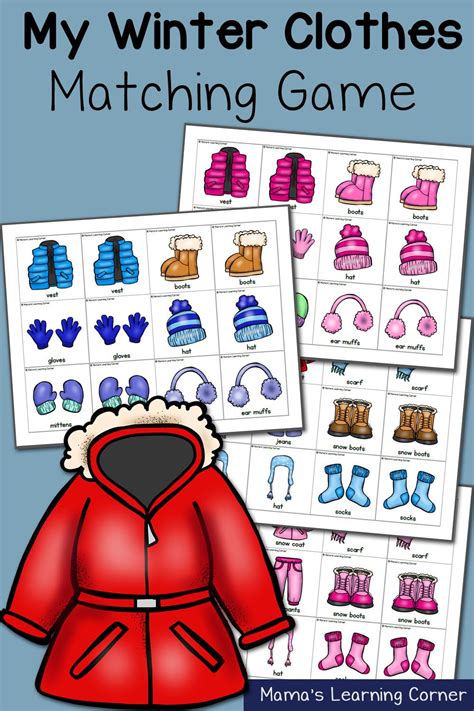 Winter Clothes Match Game Packet Winter Theme Preschool Winter