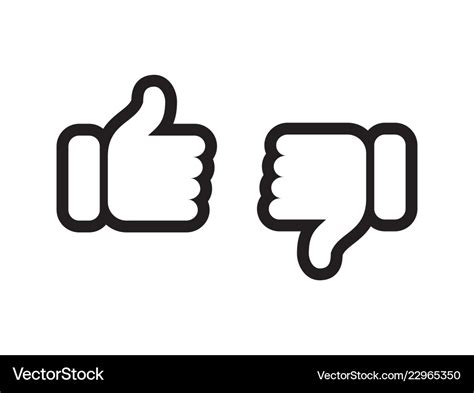 Like Icon Yes Or No Thumbs Up And Down Royalty Free Vector Off