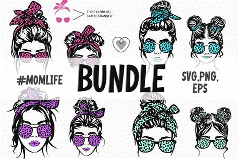 Mom Life Bundle Svg Messy Bun Svg Leopard Print By Pretty Meerkat Thehungryjpeg