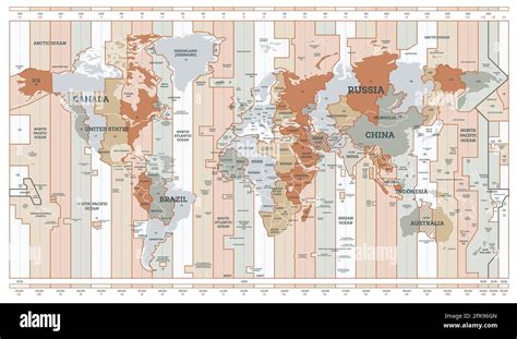 Mappa Fuso Orario Mappa Dettagliata Del Mondo Con I Nomi Dei Paesi