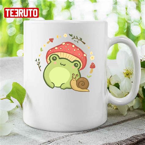 Cottagecore Aesthetic Cute Vintage Frog And Snail Mug RobinPlaceFabrics