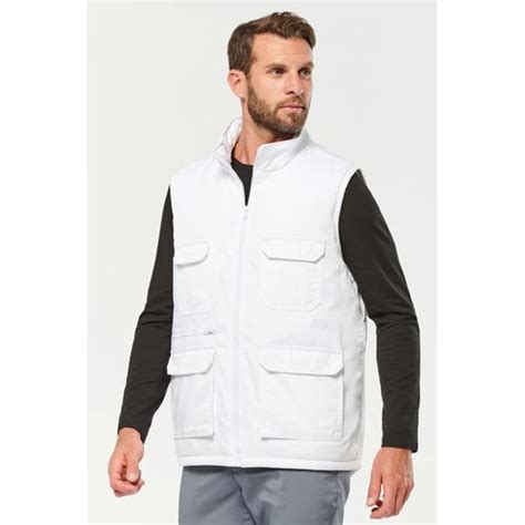 Gilet polycoton multipoches rembourré unisexe