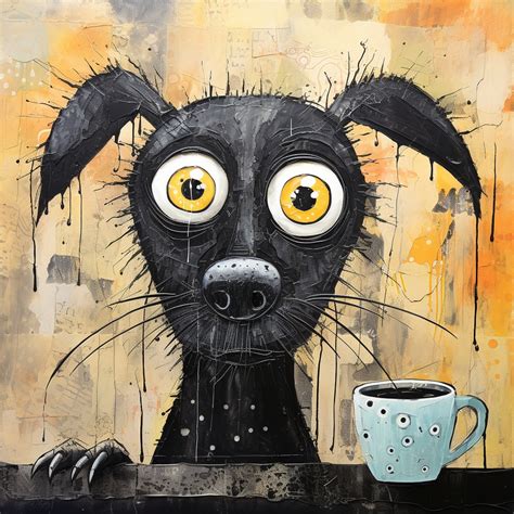 Dog With Coffee Art Free Stock Photo - Public Domain Pictures