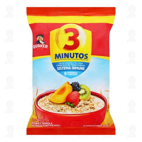 Avena Quaker 3 Minutos con Sémola de Trigo 370 gr