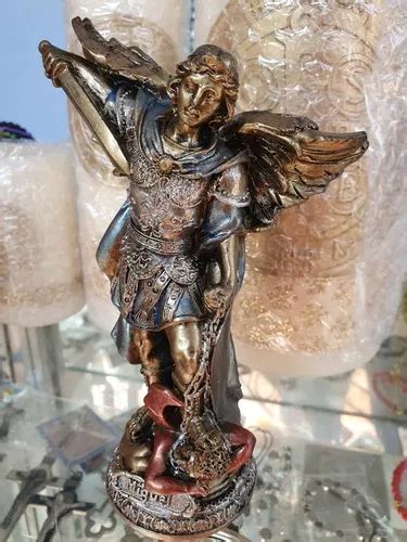 Figura Imagen Religiosa San Miguel Arcángel Metalico 15cm MercadoLibre