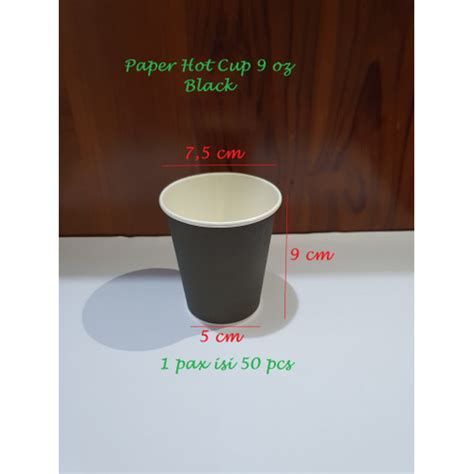 Jual Paper Hot Cup Gelas Kertas Oz Ml Black Jakarta Utara Space Cup Tokopedia