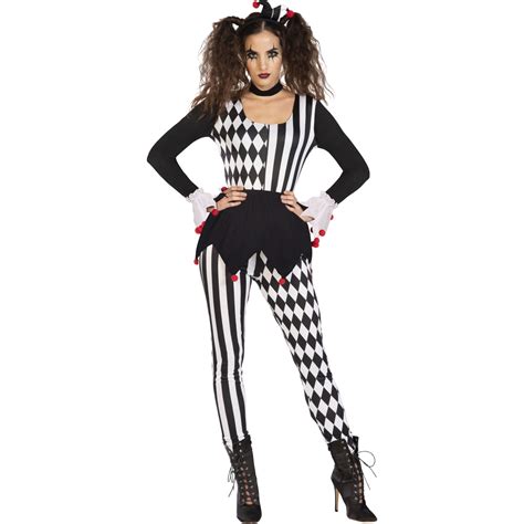 Adults Jester Lady Fancy Dress Halloween Costume Ladies Harlequin Clown Womens Ebay