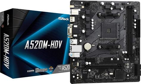 ASRock A520M HDV Supports AMD AM4 Socket Ryzen 3000 4000 G Series And