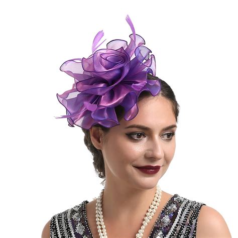 Prolriy Fascinators Hats For Women Wedding Flower Cocktail Mesh