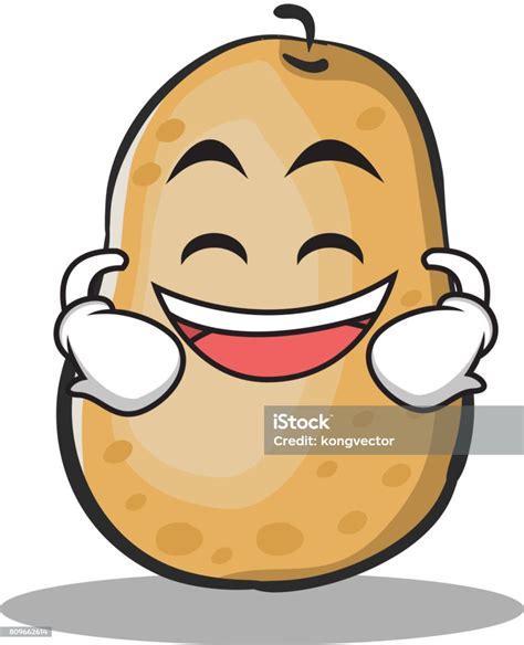 Grinning Potato Character Cartoon Style Vector Illustration Stock Illustration Download Image