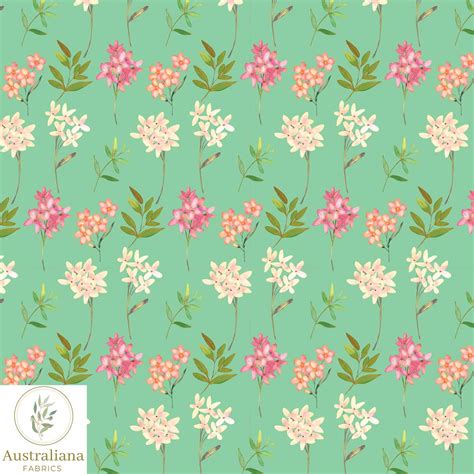 Floral Song Aqua Australiana Fabrics