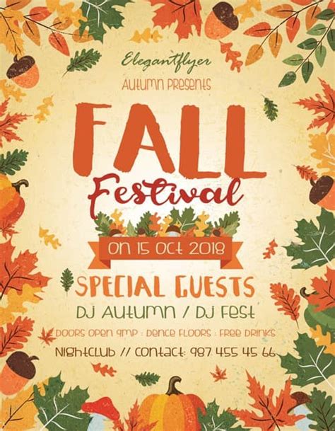 Free Printable Fall Festival Flyer Templates