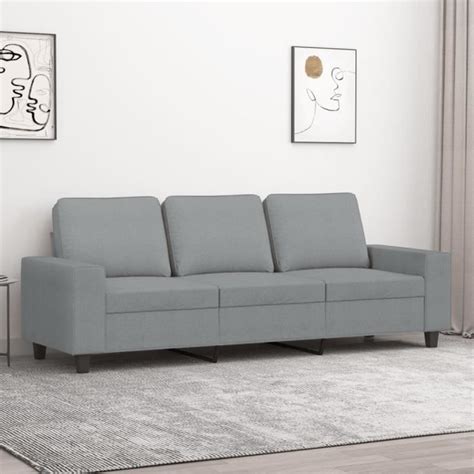 Canapé à 3 places Gris clair 180 cm Tissu SALALIS SP6659