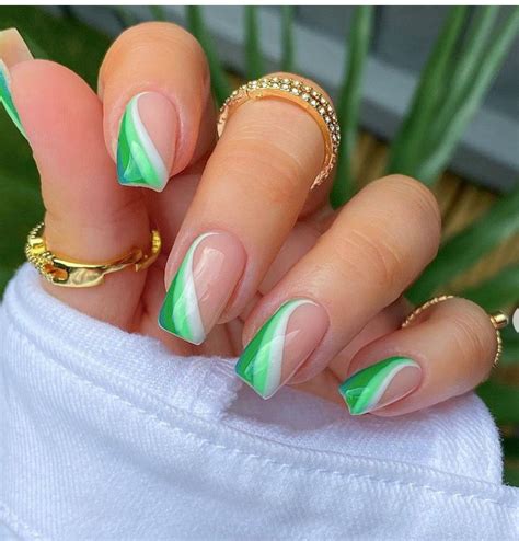 Pin By Connie Faraldo On Nails In 2024 Green Acrylic Nails Short