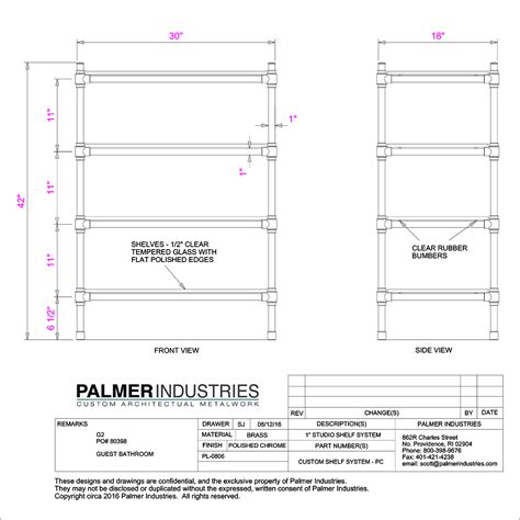 1011 Studio Shelf Design Drawing Palmer Industries