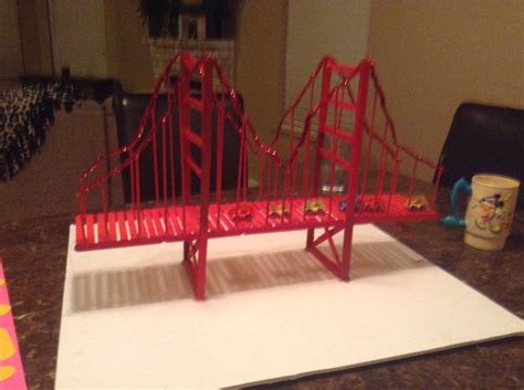 Popsicle Stick Bridges Popsicle Sticks Golden Gate Bridge Art Project