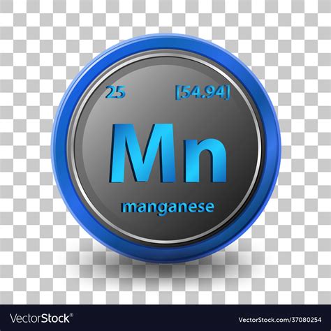 Manganese Chemical Element Symbol Royalty Free Vector Image