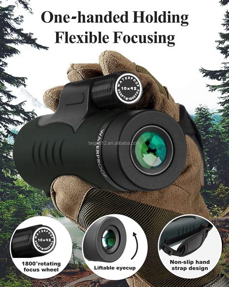 10x42 Optical High Power High Definition Outdoor Monocular Low Light Night Vision Adult With