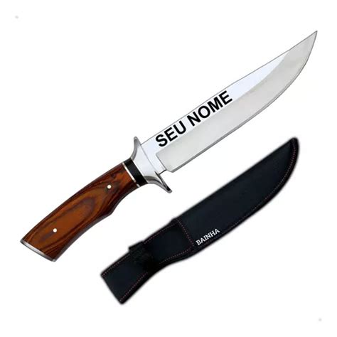 Faca Bowie Churrasco Personalizada A O Inox Super Afiada Frete Gr Tis