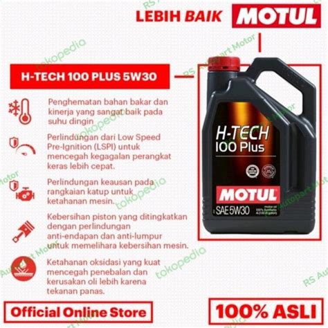 Jual Oli Mesin Motul H Tech W Fully Synthetic Original Motul L