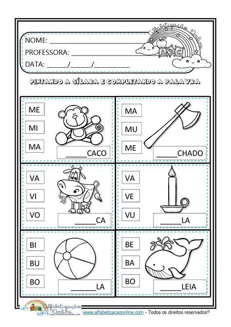 Atividade Silabario Simples - Banner Silabário Simples | Atividades Com Silabas Simp… | Atividades de ...
