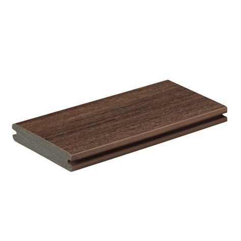 Timbertech Azek Vintage 12 Ft English Walnut Grooved Pvc Deck Board In