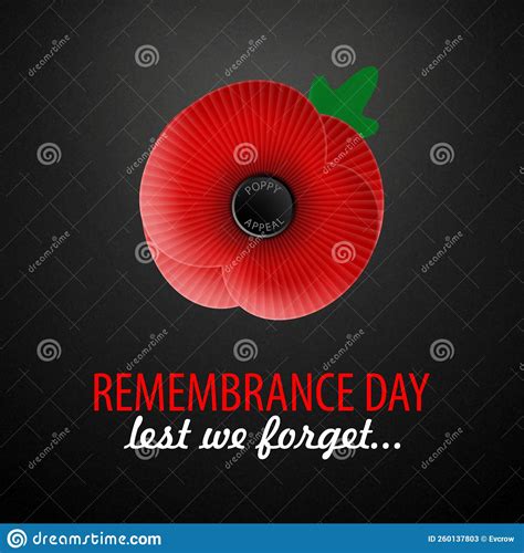 The remembrance poppy stock vector. Illustration of artificial - 260137803