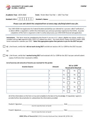 Fillable Online Parent Non Tax Filer2017 Tax Year Parent Non Tax