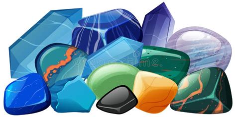 Pile Of Gemstones And Crystals Stock Vector Illustration Of Ruby