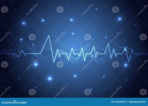 Blue Heart Pulse Monitor With Signal Heart Beat Stock Vector Illustration Of Graph Emergency