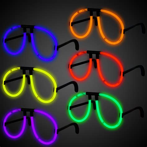 Neon Glow Eye Glasses Assorted 6 Fast Ship 72 Hour Shipping Fast Ship 72 Hour Shipping