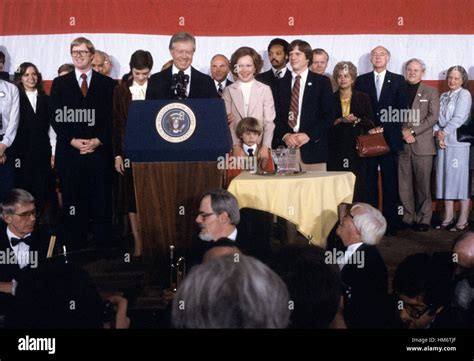 Members of the Carter family including first lady Rosalynn Carter look ...