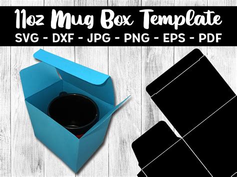 Oz Mug Box Template Svg Mug Box Template Cut Files Oz Etsy Uk