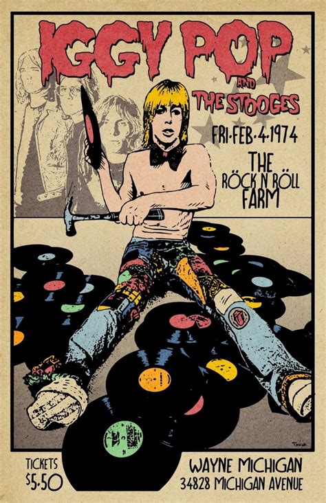 Iggy Pop And The Stooges 1974 Concert Poster 13 X19 Rainbow Haze