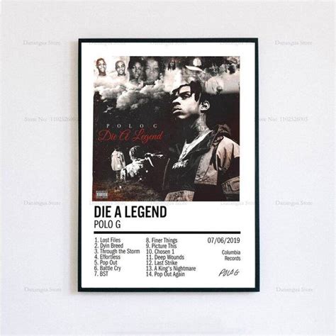 Polo G The Goat Die a Legend Hip Hop Music Singer Star Album Cover Poster Prints Wall Art ...