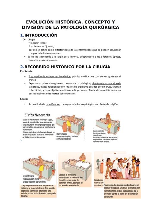 2 Evolución Histórica Concepto Y División DE LA Patología Quirúrgica