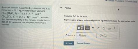 Solved A Copper Block Of Mass Kg Initially At K Is Chegg