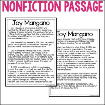 Joy Mangano Biography Pack | Distance Learning by A Page Out of History