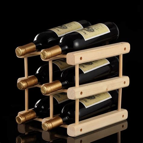 Cokritsm Bottle Free Standing Wine Racks Wooden Cabinets Wine Racks