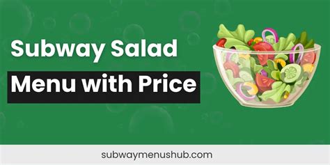 Subway Salad Menu with Price - Subway Menus Hub