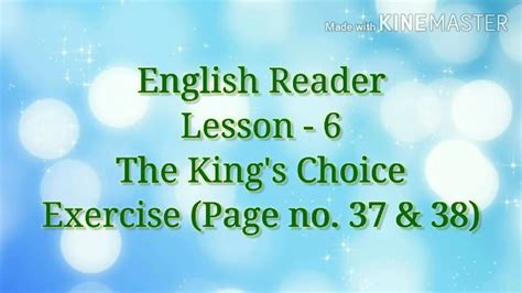 Class 7 English Reader Lesson 6 Exercise Page No 37 And 38 Youtube