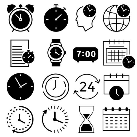 Hora Vector Icono Colocar Reloj Ilustraci N S Mbolo Recopilaci N