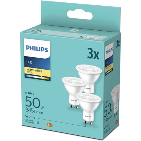 Philips Led Leuchtmittel Gu10 Reflektor R50 4 7 W 3er Set 5 4 X 5 Cm H